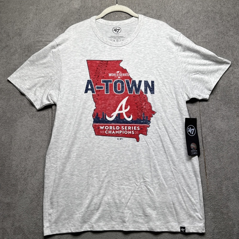 Atlanta Braves 2021 World‎ Series Champions Gray Graphic T-Shirt '47 Brand Large
